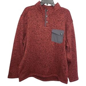 Outdoor by Roundtree & York Men's Knit Pullover Sweater Red/Black Size XL